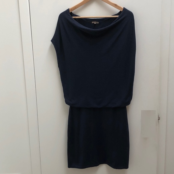 Silk and Cotton Jigsaw dress. Blue-grey colour. Fitted bottom loose top.… - Picture 1 of 9